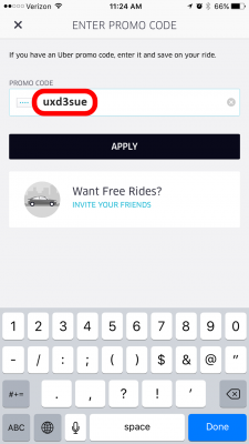 Enter Rider Promo Code in Uber App