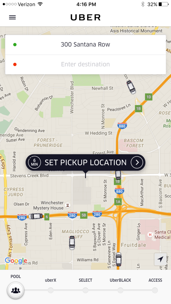 UberPOOL in App