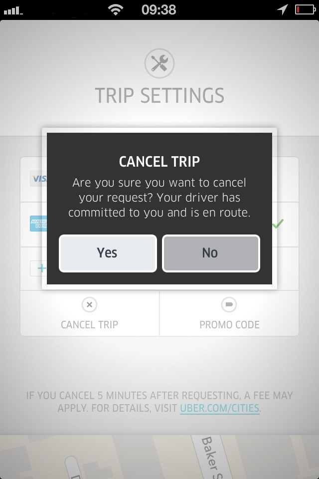 Uber cancellation policy